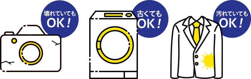 壊れていてもOK！古くてもOK！汚れていてもOK！